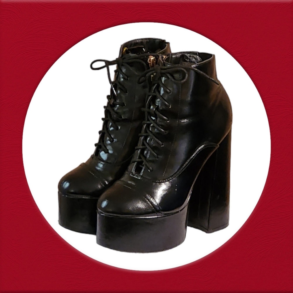 Source Unknown Black Platform Shoes - image 2